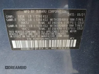 2021 Subaru Outback Limited XT with VIN 4S4BTGND4M3224537, listed as a IAAI auction lot 42302024 with 57,286 mi miles and . Bid and sale history available at DreamBid. Image 9.