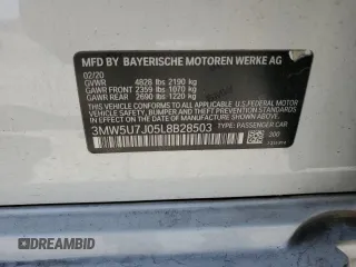 2020 BMW 3 Series M340i with VIN 3MW5U7J05L8B28503, listed as a Copart auction lot 48299654 with 67,705 mi miles and Salvage Title. Bid and sale history available at carsss.com. Image 12.