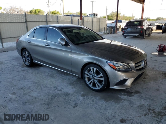 2019 Mercedes-Benz C 300 with VIN WDDWF8DB2KR502810, listed as a Copart auction lot 60519765 with 56,972 mi miles and Salvage title. Bid and sale history available at DreamBid. Image 4.