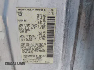 2016 Nissan NV SV z VIN 1N6BF0KM0GN810830, wystawiony jako IAAI lot #41421636 z przebiegiem 190 532 mil mil oraz . Historia ofert i sprzedaży dostępna na DreamBid. Obrazek 9.