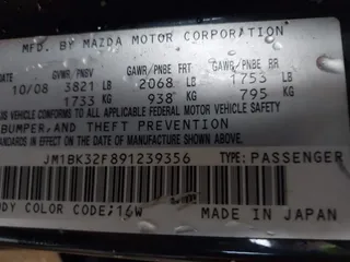 2009 Mazda 3 i Touring Value with VIN JM1BK32F891239356, listed as a IAAI auction lot 42164917 with 207,518 mi miles and . Bid and sale history available at DreamBid. Image 9.