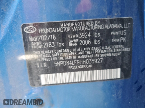 2017 Hyundai Elantra Limited z VIN 5NPD84LF9HH035927, wystawiony jako Copart lot #54408865 z przebiegiem 52 937 mil mil oraz Szkoda całkowita • Salvage title. Historia ofert i sprzedaży dostępna na DreamBid. Obrazek 12.