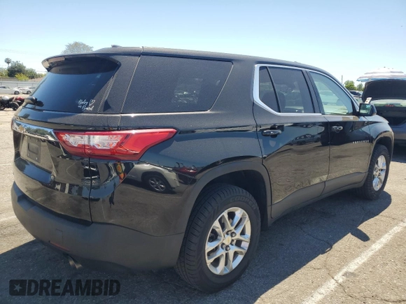 2018 Chevrolet Traverse LS z VIN 1GNERFKW5JJ255102, wystawiony jako Copart lot #56252255 z przebiegiem 82 385 mil mil oraz Szkoda całkowita • Salvage title. Historia ofert i sprzedaży dostępna na DreamBid. Obrazek 3.