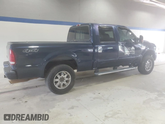 2005 Ford F-250 XL with VIN 1FTSW21545EC81128, listed as a Copart auction lot 56882565 with 271,960 mi miles and Salvage title. Bid and sale history available at DreamBid. Image 3.