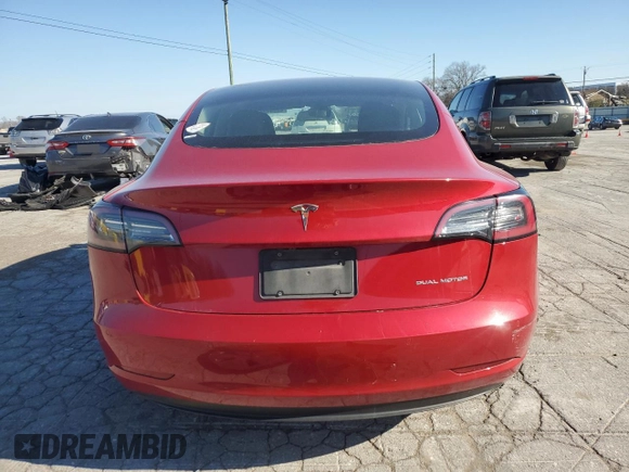 2022 Tesla Model 3 Long Range with VIN 5YJ3E1EB9NF104963, listed as a Copart auction lot 48544255 with 56,451 mi miles and Salvage Title. Bid and sale history available at DreamBid. Image 6.