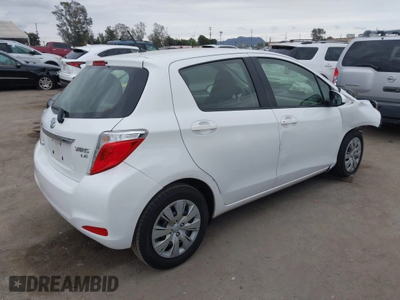 2013 Toyota Yaris L with VIN JTDKTUD38DD570483, listed as a IAAI auction lot 42071550 with 65,186 mi miles and . Bid and sale history available at DreamBid. Image 4.