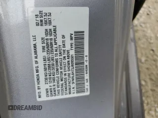 2018 Honda Odyssey EX-L z VIN 5FNRL6H73JB095501, wystawiony jako Copart lot #71940884 z przebiegiem 81 319 mil mil oraz Szkoda całkowita • Salvage title. Historia ofert i sprzedaży dostępna na DreamBid. Obrazek 14.