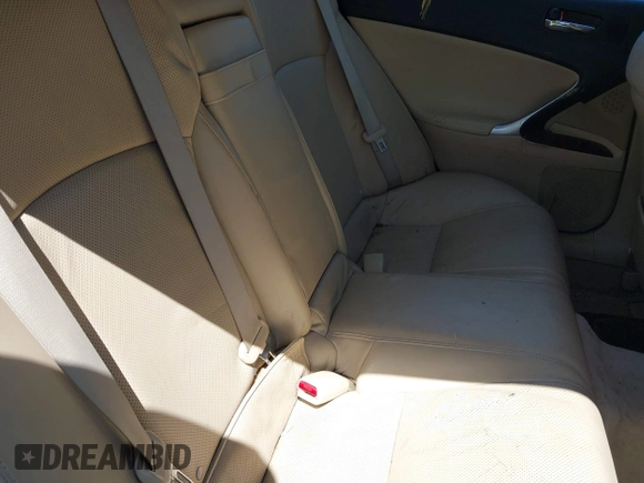 2007 Lexus IS with VIN JTHBK262775050123, listed as a IAAI auction lot 42071853 with 169,479 mi miles. Bid and sale history available at carsss.com. Image 8.