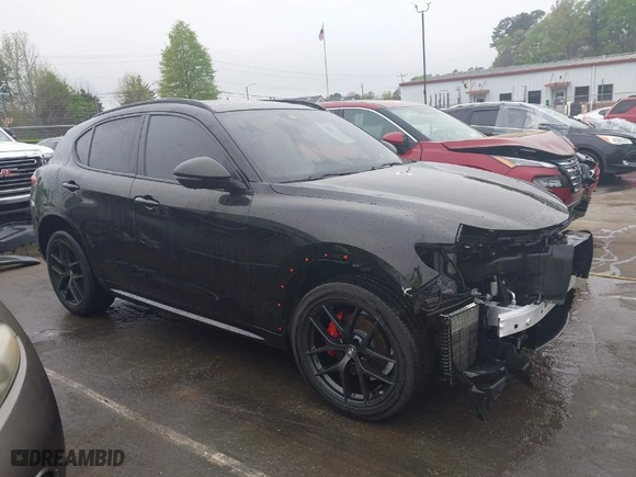 2021 Alfa Romeo Stelvio Ti with VIN ZASPAKBN9M7D09213, listed as a IAAI auction lot 41812289 with 38,410 mi miles. Bid and sale history available at carsss.com. Image 14.