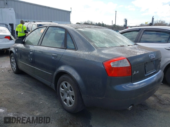 2002 Audi A4 1.8T with VIN WAULC68E22A308336, listed as a IAAI auction lot 41783633 with 1 mi miles. Bid and sale history available at carsss.com. Image 3.