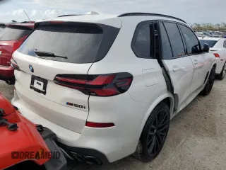 2024 BMW X5 M60i with VIN 5UX33EU01R9U55250, listed as a Copart auction lot 75096574 with 0 mi miles and Non Repairable. Bid and sale history available at carsss.com. Image 3.