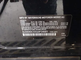 2016 BMW X5 xDrive35i with VIN 5UXKR0C55G0P34681, listed as a IAAI auction lot 41783105 with 85,578 mi miles. Bid and sale history available at carsss.com. Image 9.