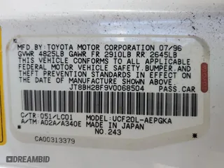 1997 Lexus LS 400 Luxury Sdn with VIN JT8BH28F9V0068504, listed as a Copart auction lot 87195024 with 230,116 mi miles and Salvage Title. Bid and sale history available at carsss.com. Image 12.