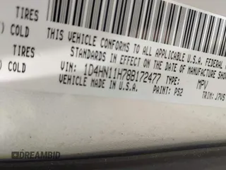 2008 Dodge Grand Caravan Cargo with VIN 1D4HN11H78B172477, listed as a IAAI auction lot 42209091 with 135,504 mi miles and . Bid and sale history available at DreamBid. Image 9.