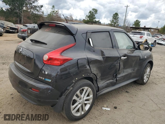 2014 Nissan Juke SL with VIN JN8AF5MV2ET482969, listed as a Copart auction lot 47399055 with Not Provided miles and Salvage Title. Bid and sale history available at DreamBid. Image 3.