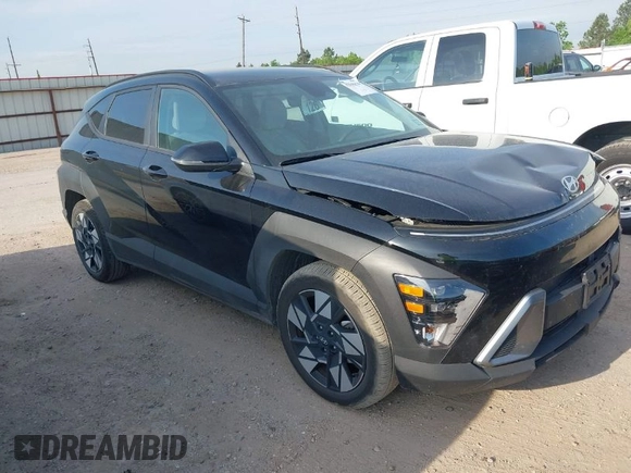 2025 Hyundai Kona SEL with VIN KM8HB3AB9SU223742, listed as a IAAI auction lot 42046520 with 9,907 mi miles. Bid and sale history available at carsss.com. Image 1.