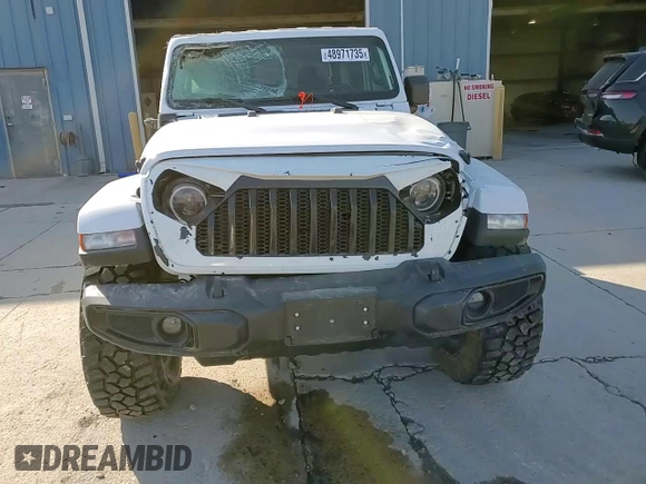 2021 Jeep Gladiator Willys with VIN 1C6HJTAGXML623599, listed as a Copart auction lot 48971735 with 35,052 mi miles and Salvage Title. Bid and sale history available at carsss.com. Image 12.