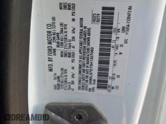 2017 Ford Transit Connect XL с VIN NM0LS7E75H1307060, выставлен на аукционе Copart как лот 66006455 с пробегом 294 220 миль миль и Чистый • Clean title. История ставок и продаж доступна на DreamBid. Изображение 13.