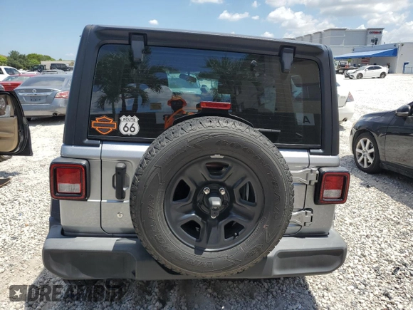 2019 Jeep Wrangler Unlimited Sport S with VIN 1C4HJXDG0KW509912, listed as a Copart auction lot 57597645 with Not provided miles and Salvage title. Bid and sale history available at DreamBid. Image 6.