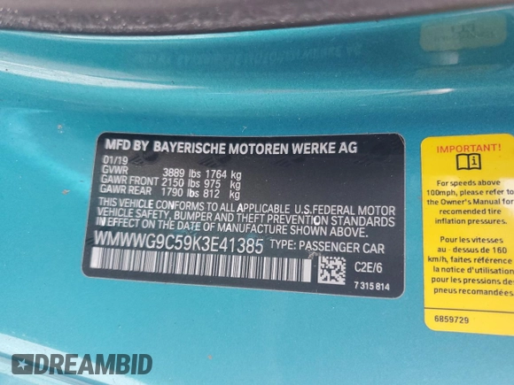 2019 MINI Convertible Cooper S с VIN WMWWG9C59K3E41385, выставлен на аукционе Copart как лот 74269624 с пробегом Не указан миль и На запчасти • Non repairable. История ставок и продаж доступна на DreamBid. Изображение 14.