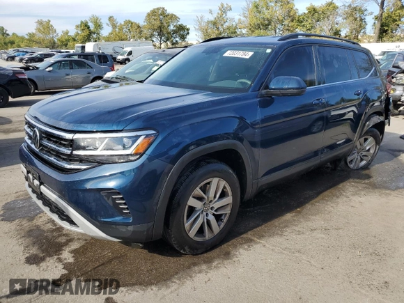 2021 Volkswagen Atlas S z VIN 1V2AP2CA8MC507778, wystawiony jako Copart lot #72031784 z przebiegiem 62 729 mil mil oraz Czysty tytuł • Clean title. Historia ofert i sprzedaży dostępna na DreamBid. Obrazek 1.