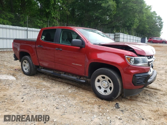 2021 Chevrolet Colorado 2WD Work Truck with VIN 1GCGSBEA9M1293385, listed as a Copart auction lot 55382135 with 39,287 mi miles and Salvage title. Bid and sale history available at DreamBid. Image 4.
