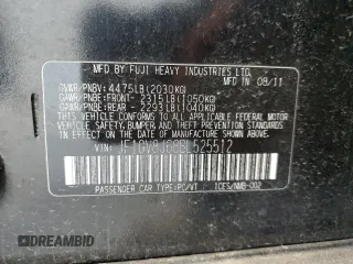 2011 Subaru WRX WRX STI with VIN JF1GV8J68BL525512, listed as a Copart auction lot 51270915 with 101,032 mi miles and Clean title. Bid and sale history available at DreamBid. Image 12.