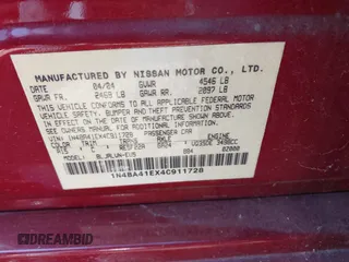 2004 Nissan Maxima SE with VIN 1N4BA41EX4C911728, listed as a IAAI auction lot 41685652 with Not provided miles and . Bid and sale history available at DreamBid. Image 9.