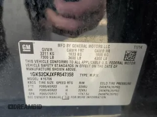 2015 GMC Yukon Denali with VIN 1GKS2CKJXFR547358, listed as a Copart auction lot 63906734 with 163,980 mi miles and Salvage Title. Bid and sale history available at carsss.com. Image 13.
