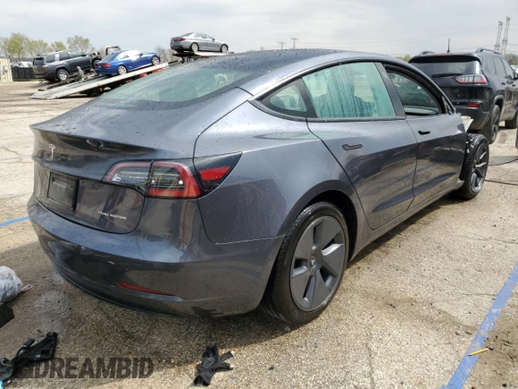 2022 Tesla Model 3 Long Range with VIN 5YJ3E1EB9NF278757, listed as a Copart auction lot 52187175 with 91,820 mi miles and Salvage Title. Bid and sale history available at DreamBid. Image 3.