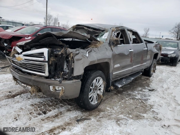 2015 Chevrolet Silverado 1500 High Country with VIN 3GCUKTEC9FG480818, listed as a Copart auction lot 87331694 with 0 mi miles and Salvage Title. Bid and sale history available at carsss.com. Image 1.