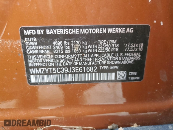 2018 MINI Countryman Cooper S with VIN WMZYT5C39J3E61682, listed as a Copart auction lot 45641125 with 98,496 mi miles and Salvage title. Bid and sale history available at DreamBid. Image 14.