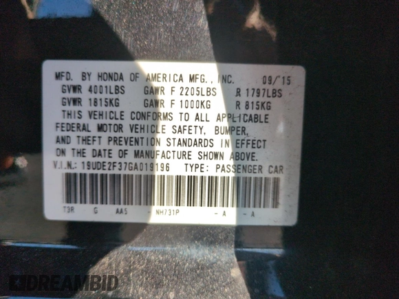2016 Acura ILX z VIN 19UDE2F37GA019196, wystawiony jako Copart lot #53189695 z przebiegiem 143 077 mil mil oraz Szkoda całkowita • Salvage title. Historia ofert i sprzedaży dostępna na DreamBid. Obrazek 13.