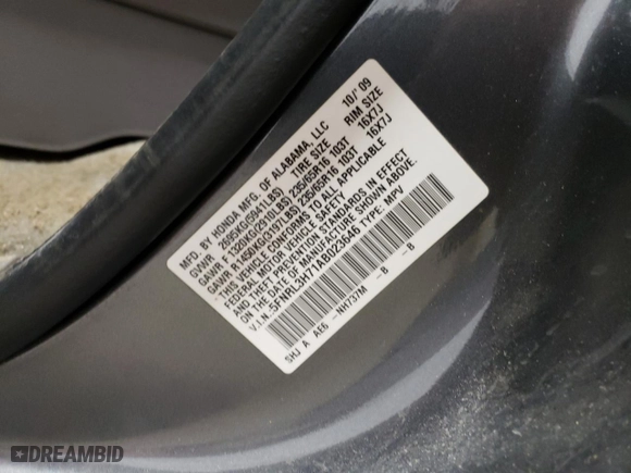 2010 Honda Odyssey EX-L with VIN 5FNRL3H71AB023646, listed as a Copart auction lot 51981865 with 171,965 mi miles and Clean Title. Bid and sale history available at carsss.com. Image 13.