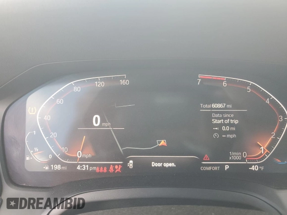 2022 BMW 3 Series 330i with VIN 3MW5R1J06N8C33956, listed as a Copart auction lot 56572065 with 60,867 mi miles and Salvage title. Bid and sale history available at DreamBid. Image 9.