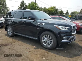 2019 Infiniti QX80 LUXE with VIN JN8AZ2NE8K9237560, listed as a Copart auction lot 64019294 with 73,450 mi miles and Salvage Title. Bid and sale history available at carsss.com. Image 4.