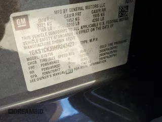 2017 GMC Yukon Denali with VIN 1GKS1CKJ9HR243427, listed as a Copart auction lot 74090204 with 0 mi miles and Non Repairable. Bid and sale history available at carsss.com. Image 14.