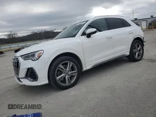 2020 Audi Q3 S line Premium Plus with VIN WA1EECF32L1113337, listed as a Copart auction lot 87305794 with 45,404 mi miles and Salvage title. Bid and sale history available at DreamBid. Image 1.