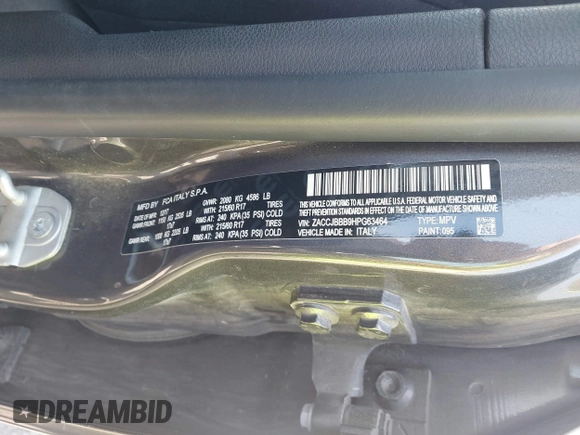 2017 Jeep Renegade Latitude with VIN ZACCJBBB9HPG63464, listed as a IAAI auction lot 42592072 with 78,031 mi miles and . Bid and sale history available at DreamBid. Image 9.
