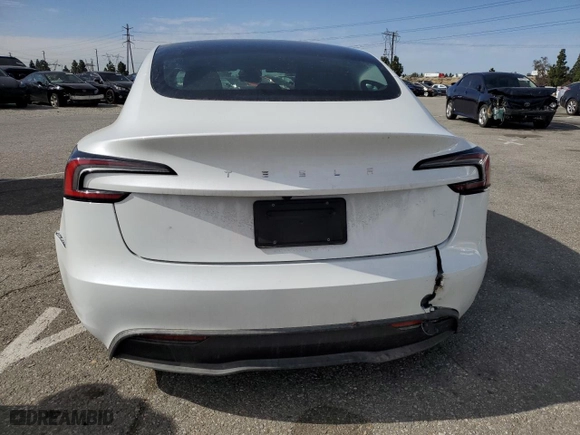 2024 Tesla Model 3 with VIN 5YJ3E1EA9RF826673, listed as a Copart auction lot 45083745 with 7,331 mi miles and Salvage Title. Bid and sale history available at carsss.com. Image 6.
