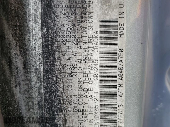 2013 Toyota Tacoma with VIN 5TFUU4EN1DX057211, listed as a Copart auction lot 48383655 with Not provided miles and Non repairable. Bid and sale history available at DreamBid. Image 12.