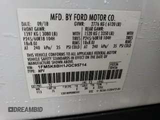 2018 Ford Explorer with VIN 1FM5K8BH1JGC95714, listed as a Copart auction lot 73201214 with 304,532 mi miles and Salvage title. Bid and sale history available at DreamBid. Image 14.