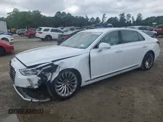 2019 Genesis G90 Premium z VIN KMTF34JA5KU056447, wystawiony jako Copart lot #56984245 z przebiegiem 40 457 mil mil oraz Szkoda całkowita • Salvage title. Historia ofert i sprzedaży dostępna na DreamBid. Obrazek 1.
