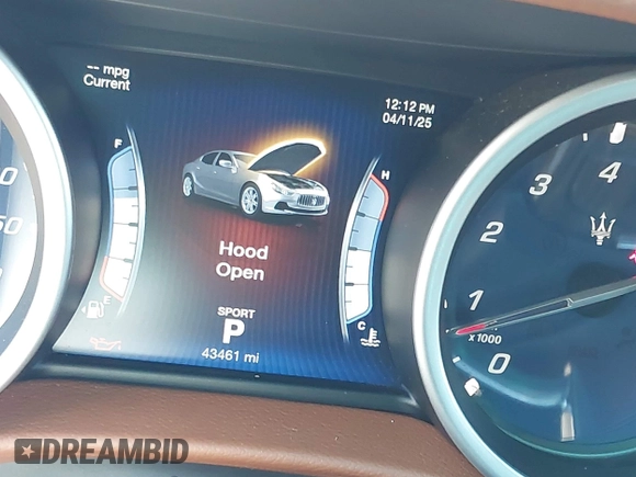 2016 Maserati Ghibli S Q4 z VIN ZAM57RTA3G1190645, wystawiony jako IAAI lot #42028150 z przebiegiem 43 461 mil mil oraz . Historia ofert i sprzedaży dostępna na DreamBid. Obrazek 15.