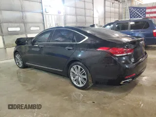 2018 Genesis G80 3.8L with VIN KMHGN4JE4JU238540, listed as a Copart auction lot 59391074 with 63,341 mi miles and Salvage Title. Bid and sale history available at carsss.com. Image 2.