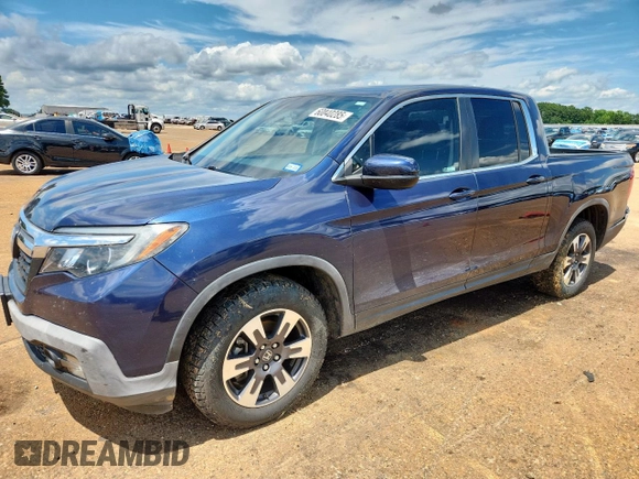 2018 Honda Ridgeline RTL-T with VIN 5FPYK3F6XJB012113, listed as a Copart auction lot 60040285 with 50,956 mi miles and Salvage title. Bid and sale history available at DreamBid. Image 1.
