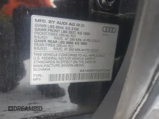 2020 Audi SQ7 z VIN WA1AWAF7XLD012144, wystawiony jako Copart lot #85508274 z przebiegiem 74 642 mil mil oraz Szkoda całkowita • Salvage title. Historia ofert i sprzedaży dostępna na DreamBid. Obrazek 13.