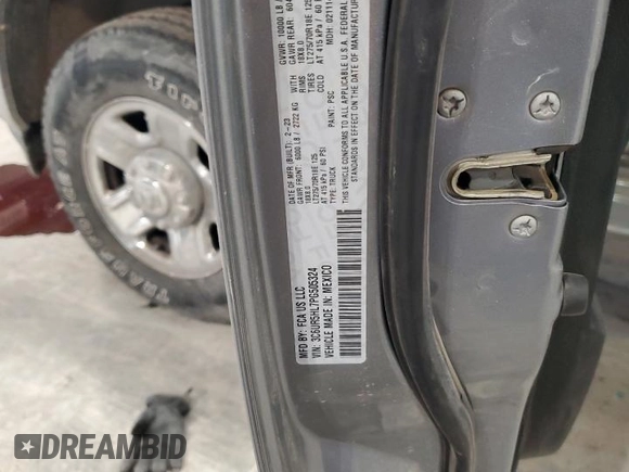 2023 Ram 2500 Tradesman with VIN 3C6UR5HL7PG505324, listed as a Copart auction lot 88786795 with 16,837 mi miles and Salvage Title. Bid and sale history available at carsss.com. Image 12.
