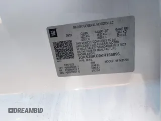 2019 GMC Yukon SLT with VIN 1GKS2BKC9KR166896, listed as a IAAI auction lot 41429865 with 165,174 mi miles. Bid and sale history available at carsss.com. Image 9.
