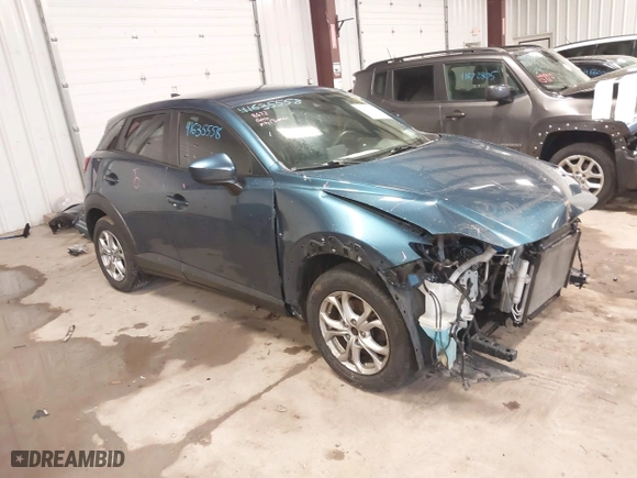 2018 Mazda CX-3 Sport with VIN JM1DKFB70J0321370, listed as a IAAI auction lot 41635558 with 53,995 mi miles. Bid and sale history available at carsss.com. Image 1.